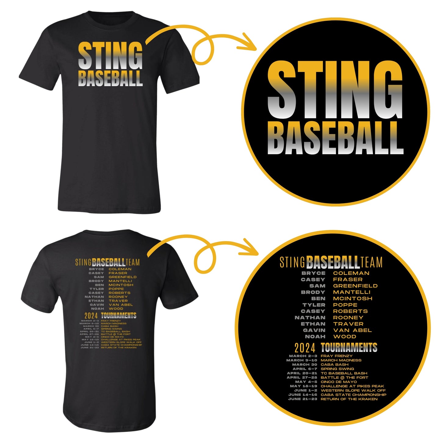 2024 13U Sting Baseball Players & Tournaments- Adult