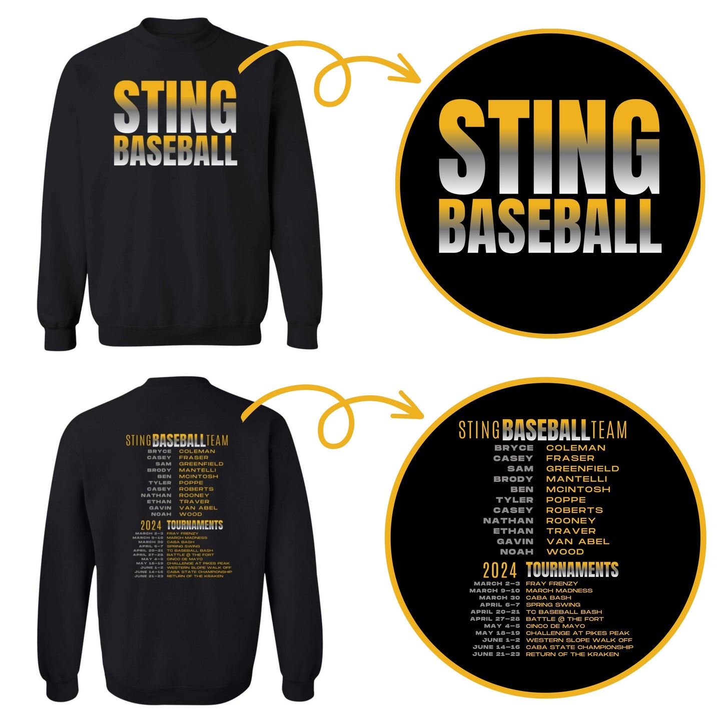 2024 13U Sting Baseball Players & Tournaments- Adult