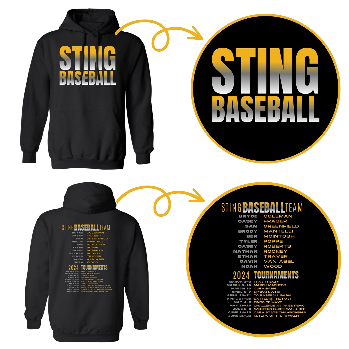 2024 13U Sting Baseball Players & Tournaments- Adult