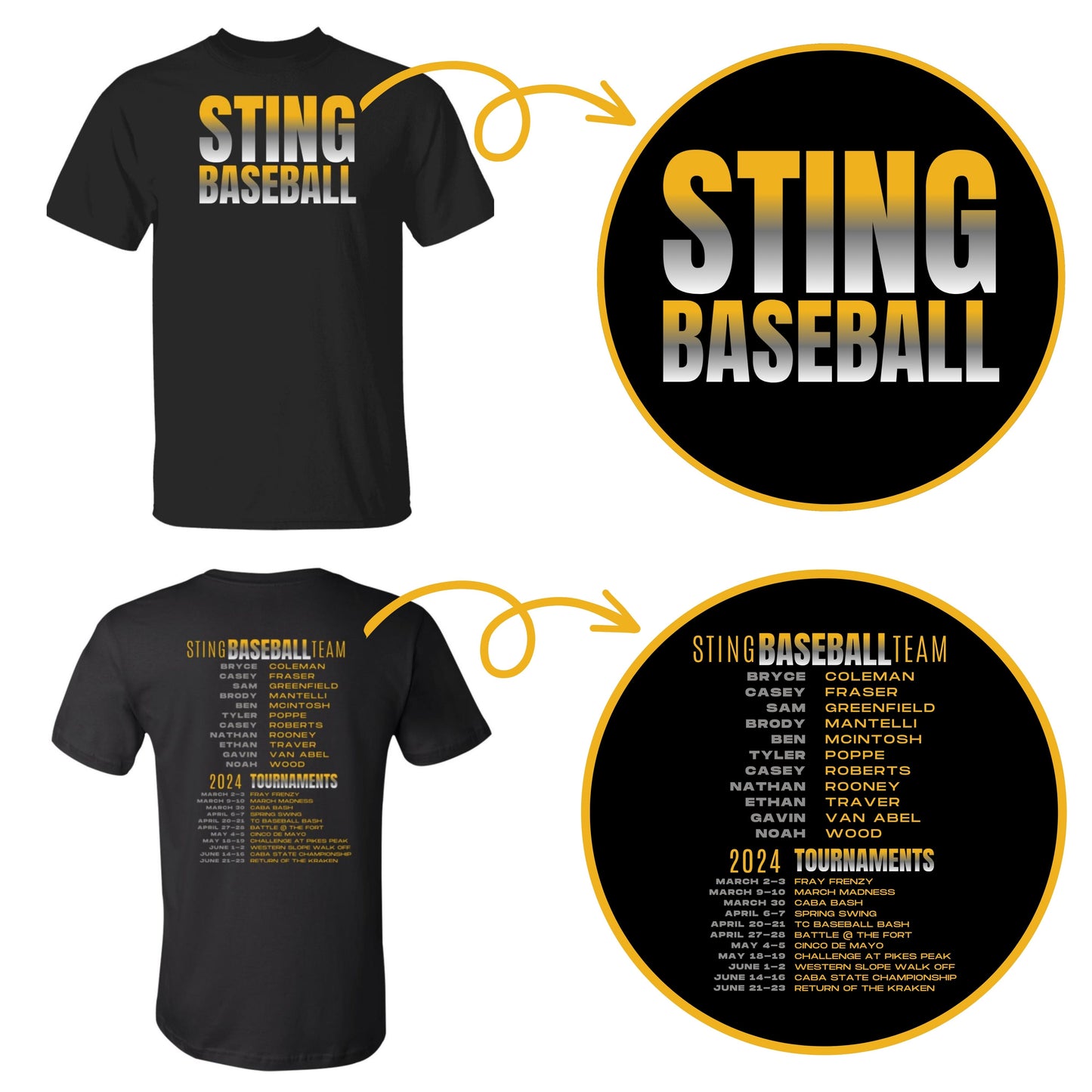 2024 13U Sting Baseball Players & Tournaments- Adult