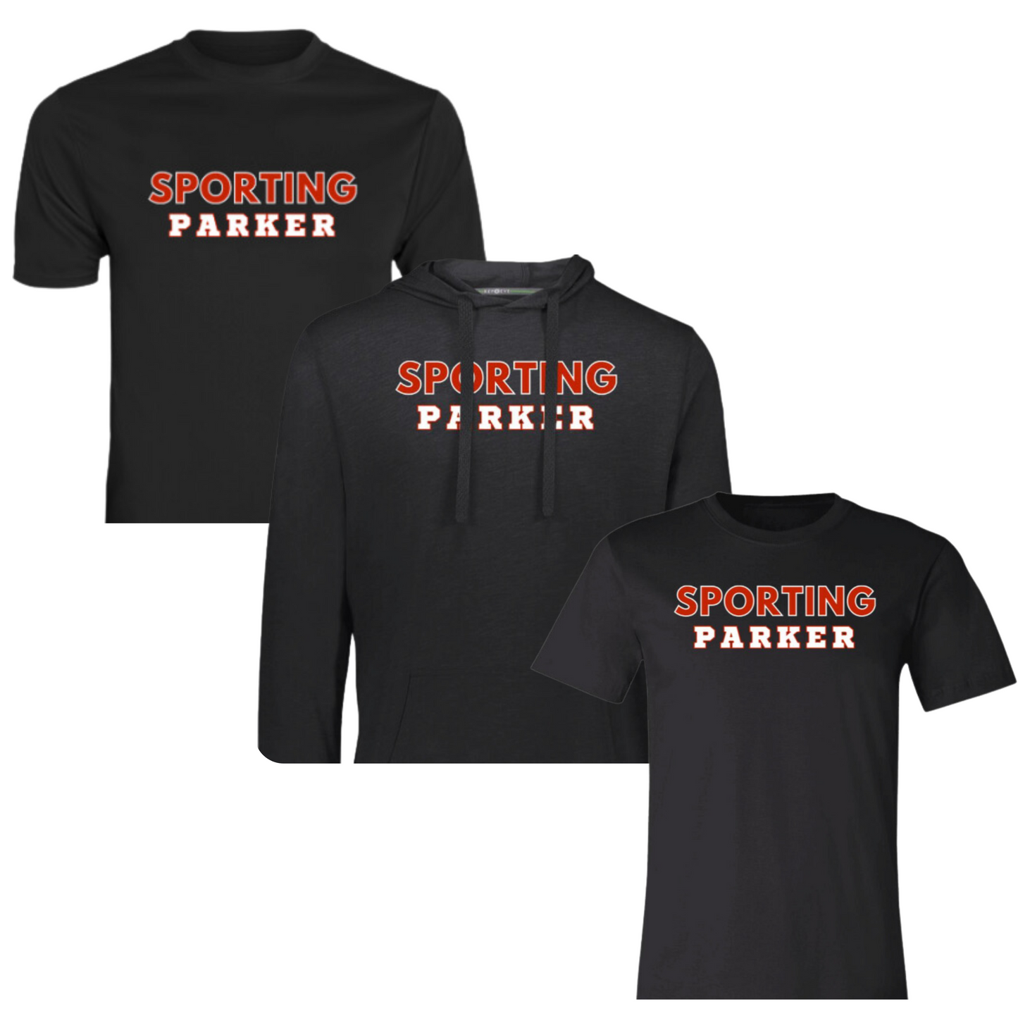 Parker Sporting Black Adult Shirts