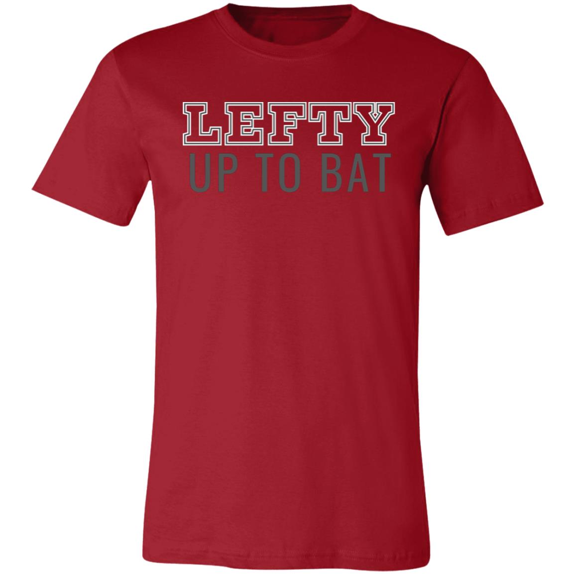 Lefty Up to Bat Comfy Baseball T-Shirt