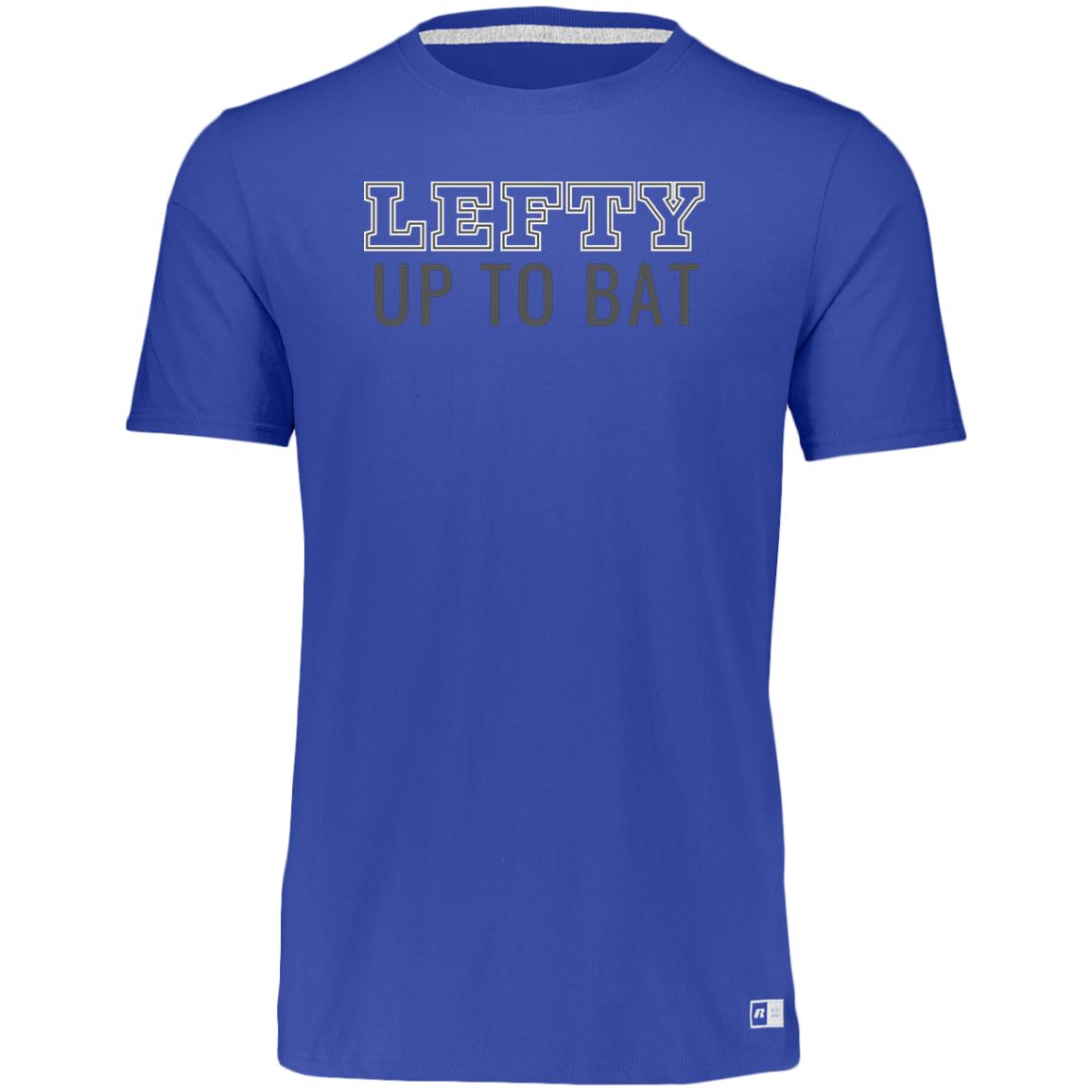 Royal Blue Lefty up to Bat Performance TShirt