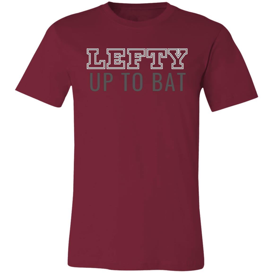 Lefty Up to Bat Comfy Baseball T-Shirt