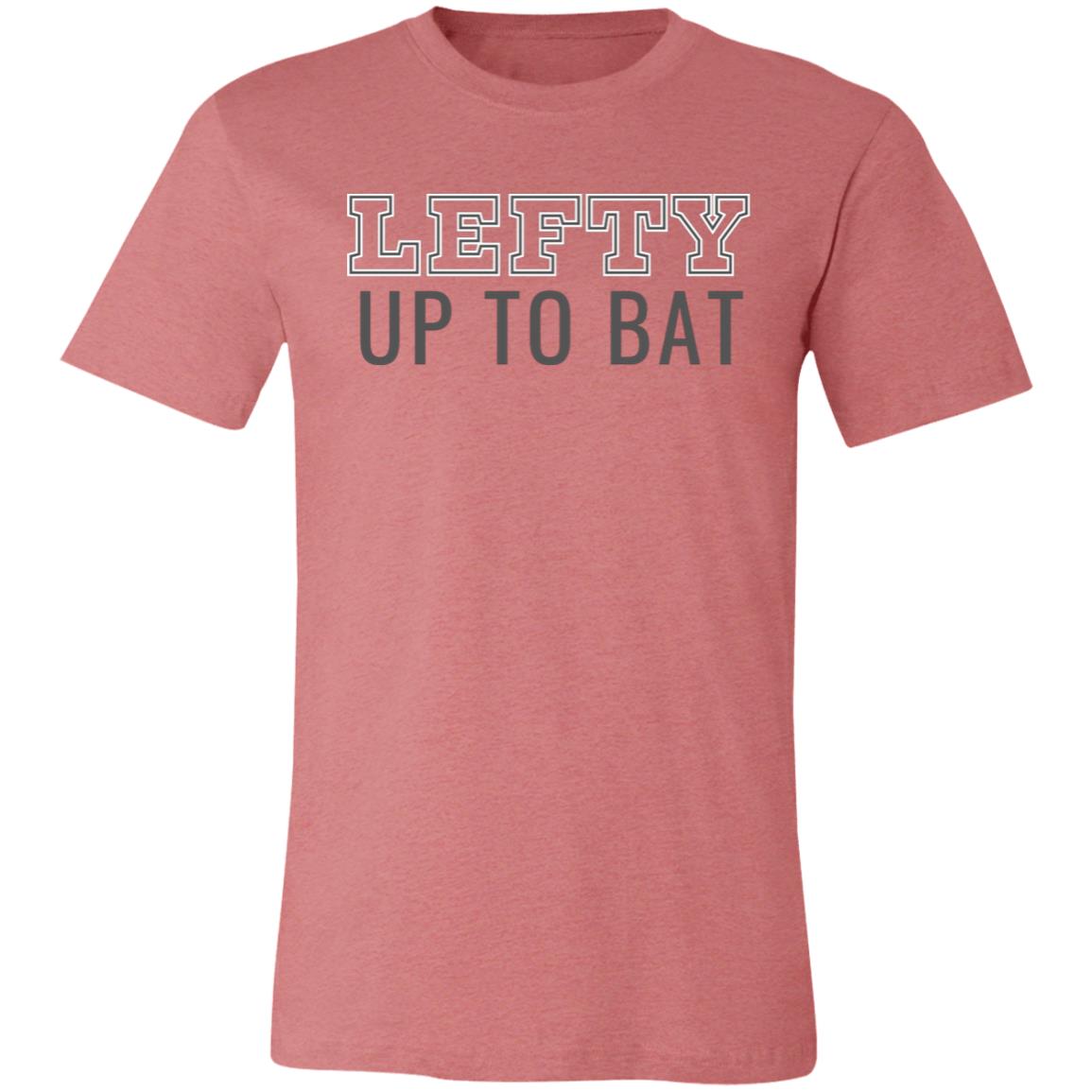 Lefty Up to Bat Comfy Baseball T-Shirt