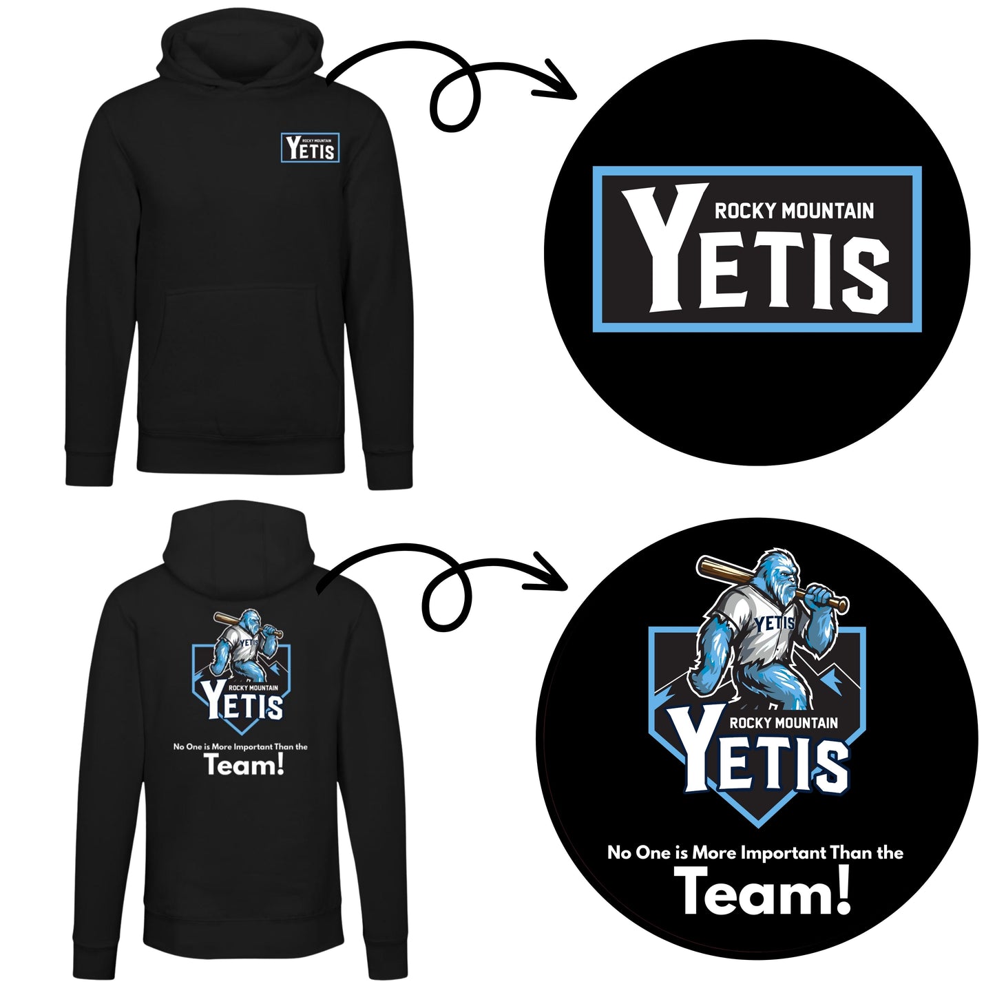 Yeti Adult Baseball Hoodie