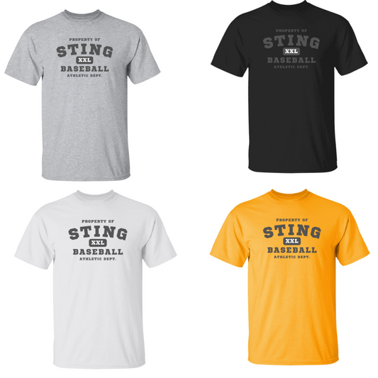 Sting Athletic Department- Adult Gray Font Utility T-Shirt