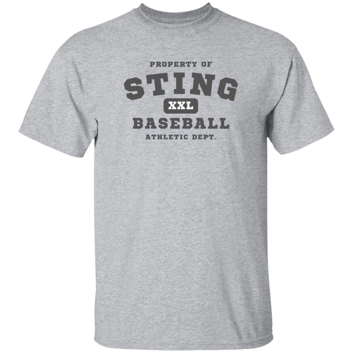 Sting Athletic Department- Adult Gray Font Utility T-Shirt