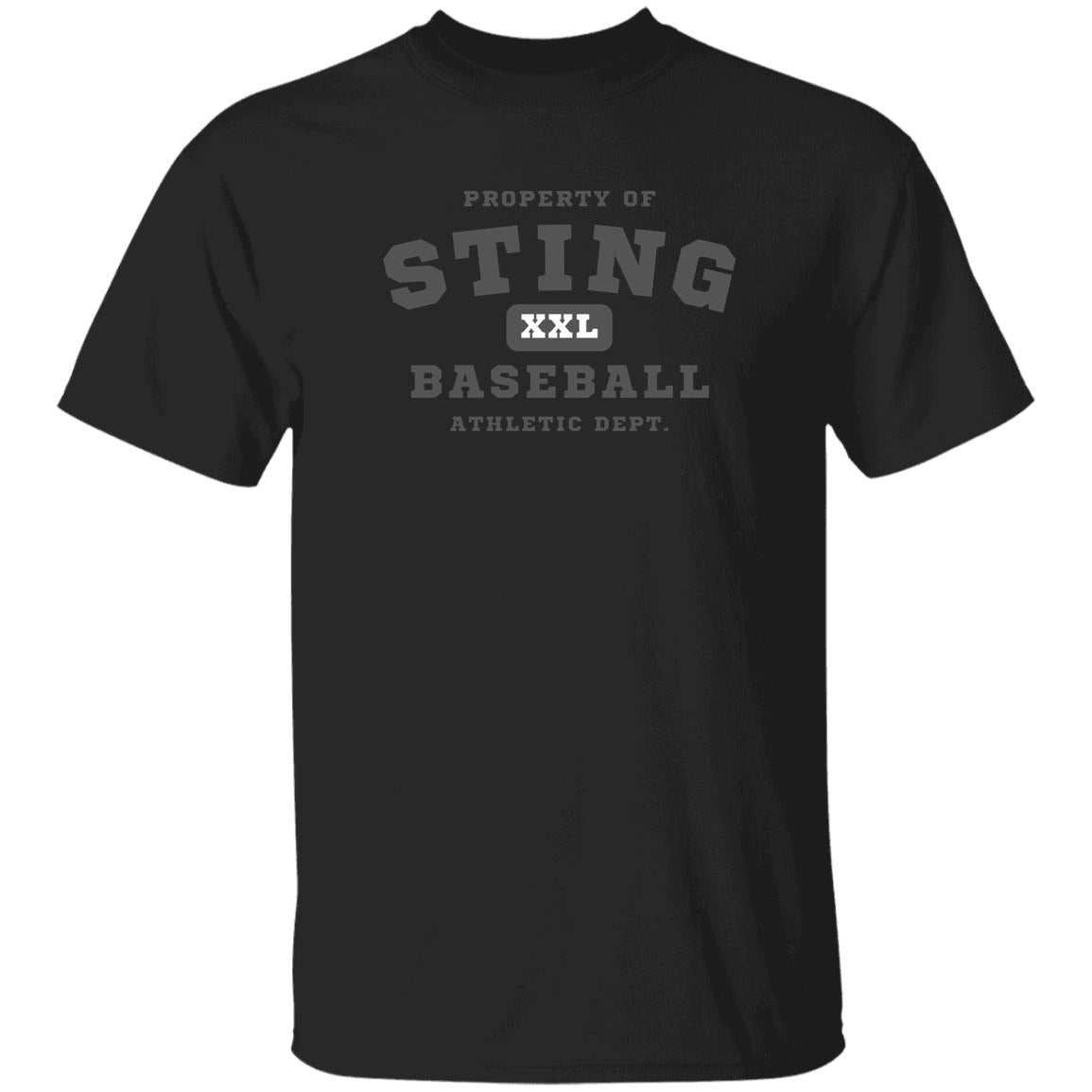 Sting Athletic Department- Adult Gray Font Utility T-Shirt