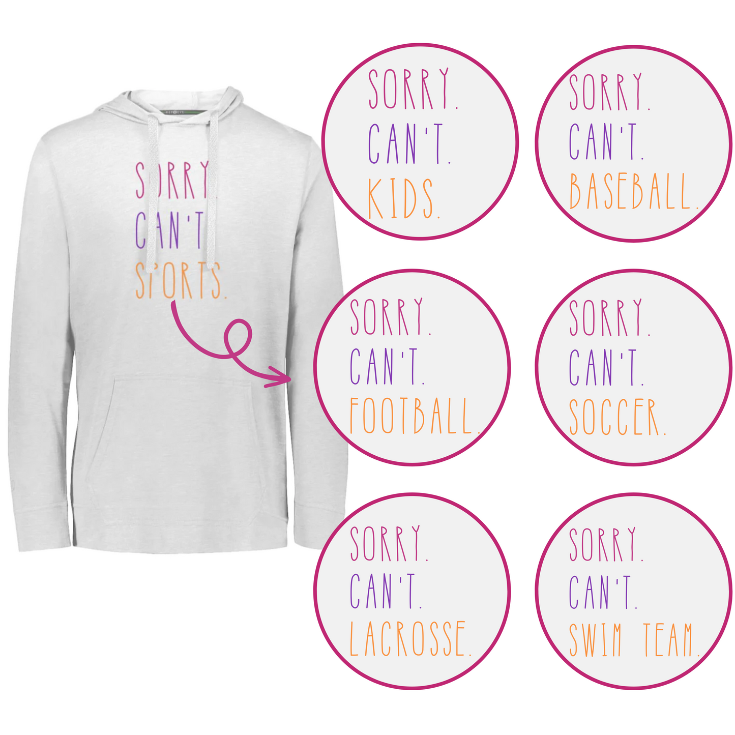 Sorry. Can't.... Adult ECO T-Shirt Hoodie