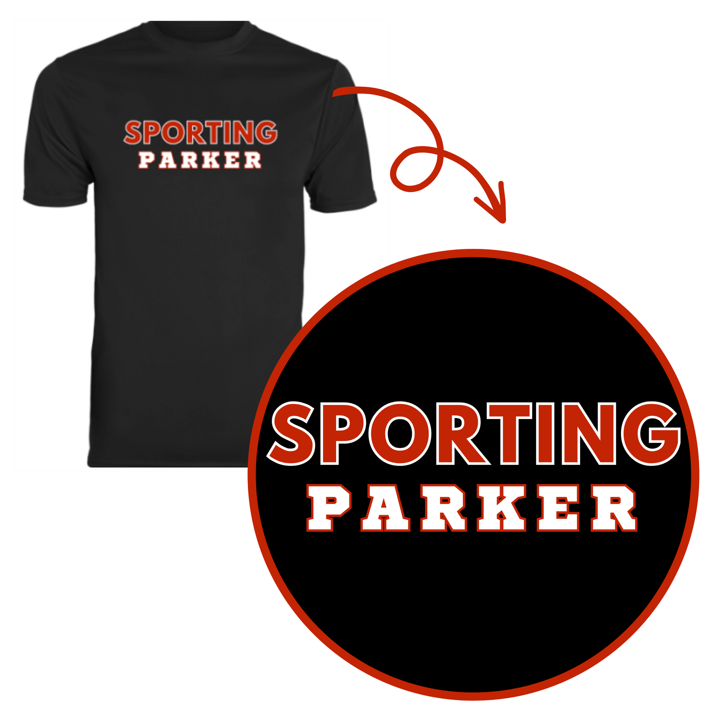 Parker Sporting Black Adult Shirts