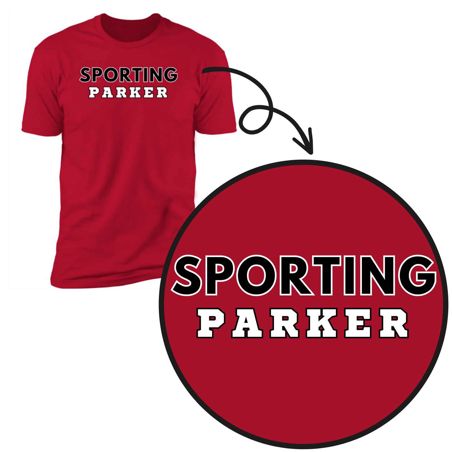 Parker Sporting Red Adult Shirts