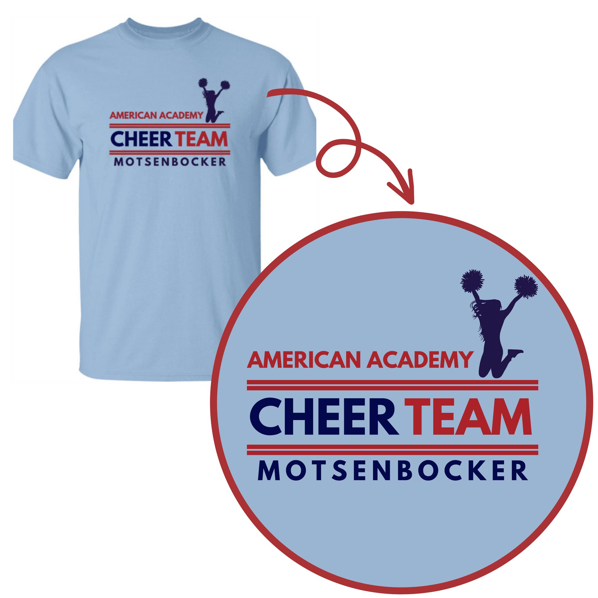 Light blue American Academy Cheer Team Sweatshirt