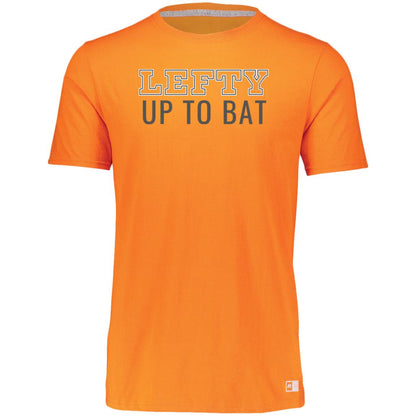 Orange Lefty up to Bat Performance TShirt