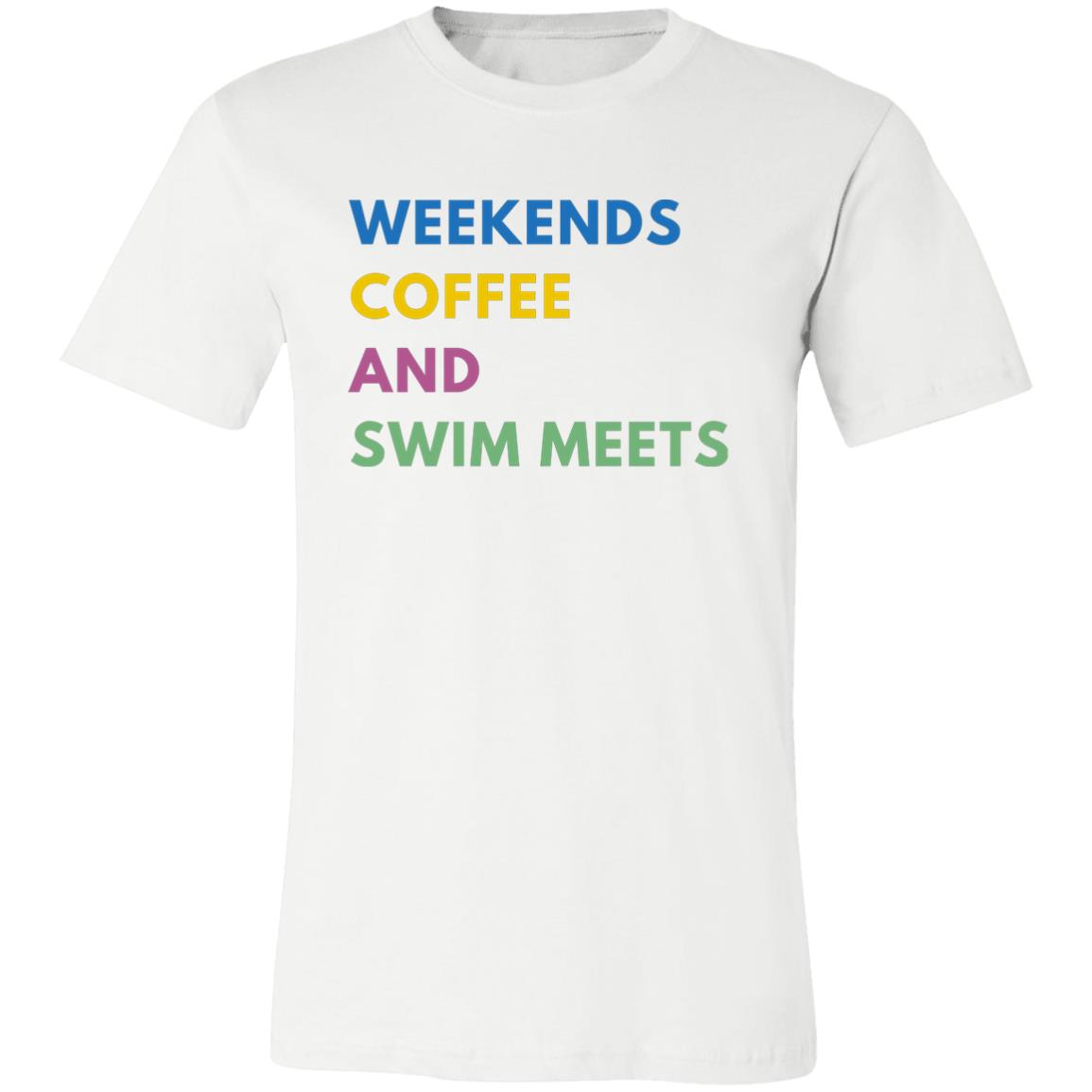 White Weekends Coffee and Swim Meets Comfy Tshirt