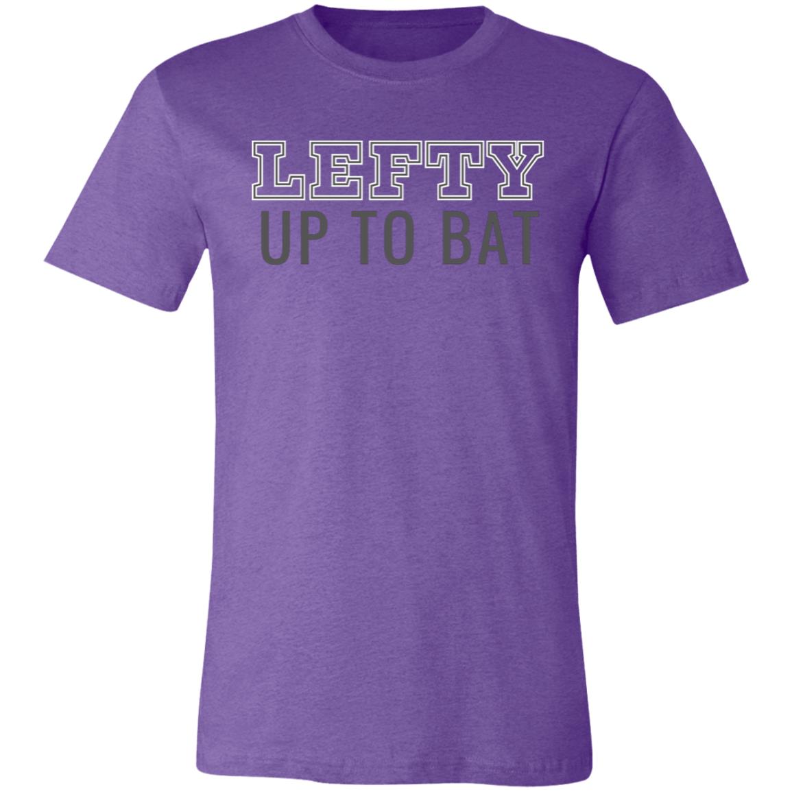 Lefty Up to Bat Comfy Baseball T-Shirt