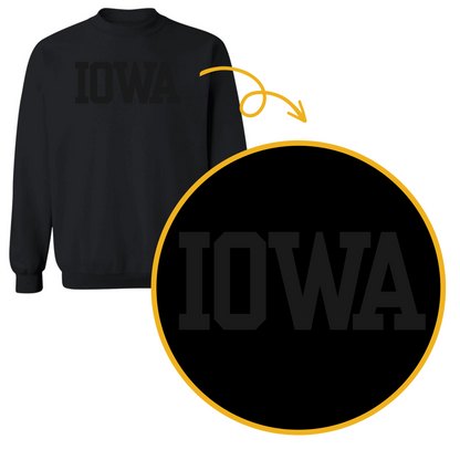 Iowa Black on Black Sweatshirt