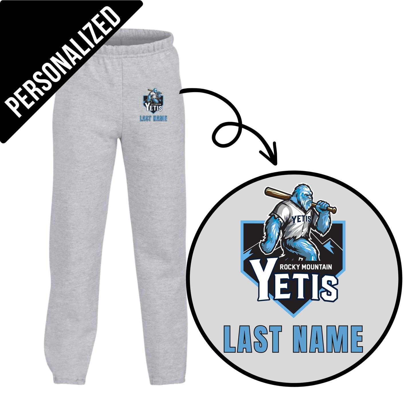 Youth Yeti Personalized Bottoms