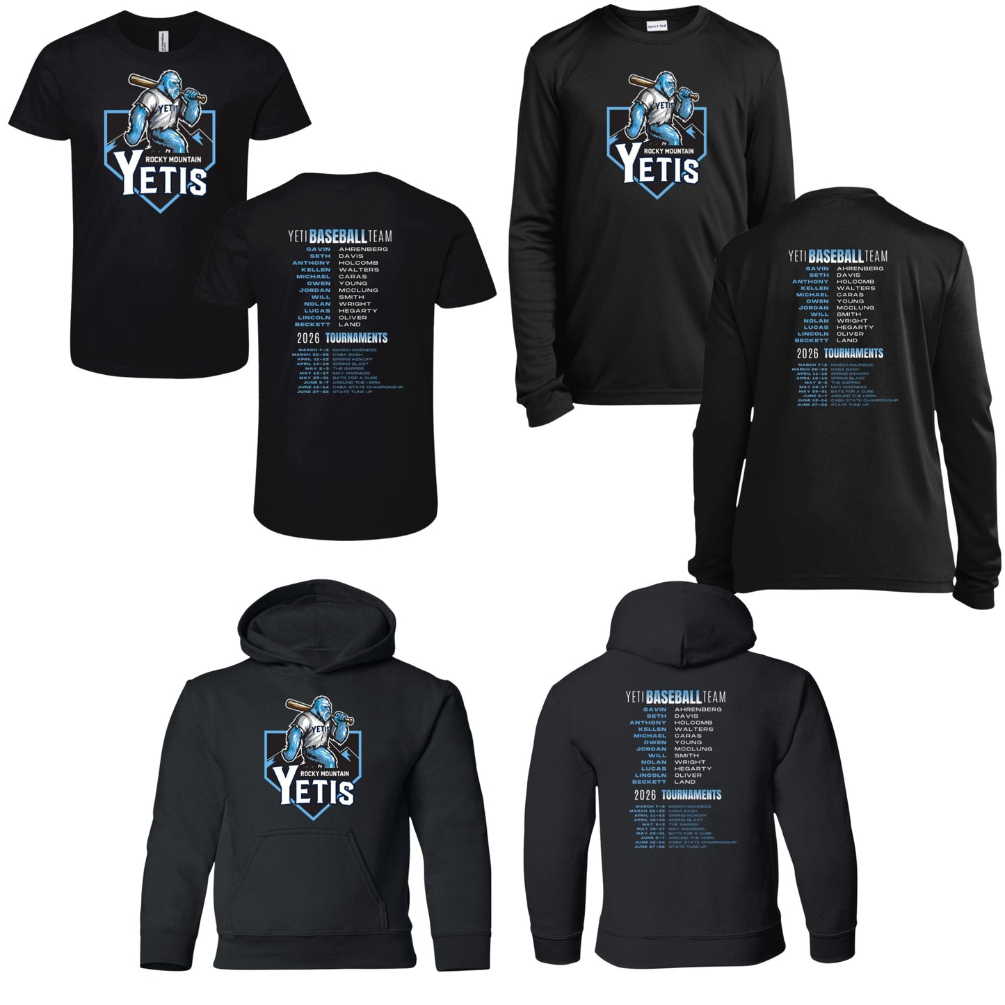 Youth Yeti 2026 Team and Tournaments