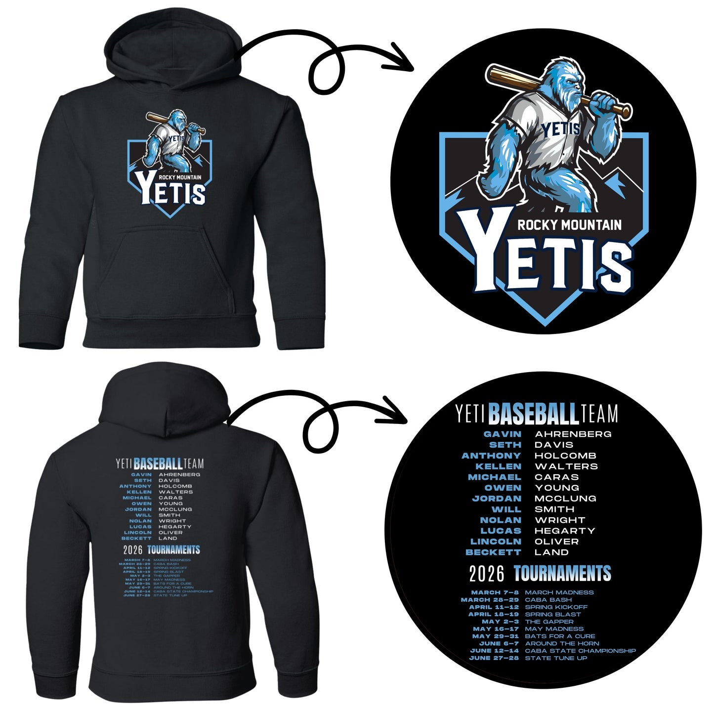 Youth Yeti 2026 Team and Tournaments