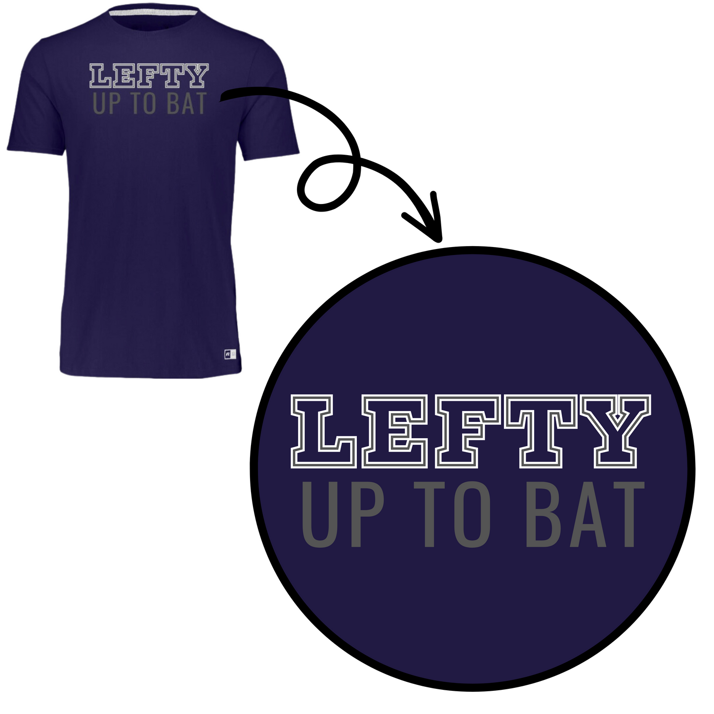 Lefty Up to Bat- Youth Performance T-Shirt