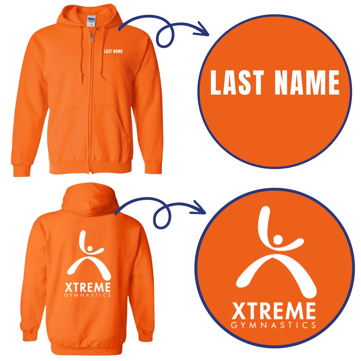 Personalized Xtreme Adult Zip Hoodies