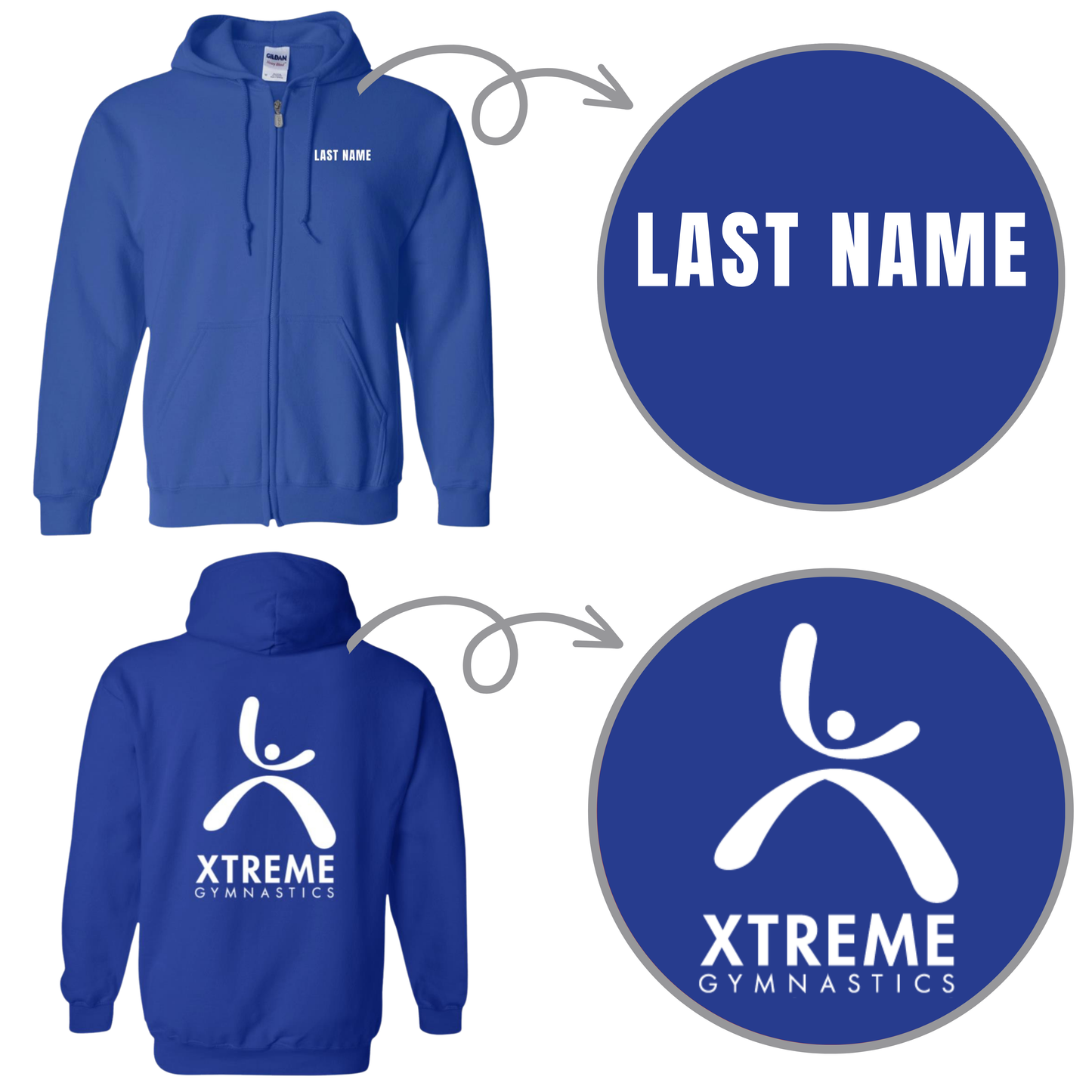 Personalized Xtreme Adult Zip Hoodies