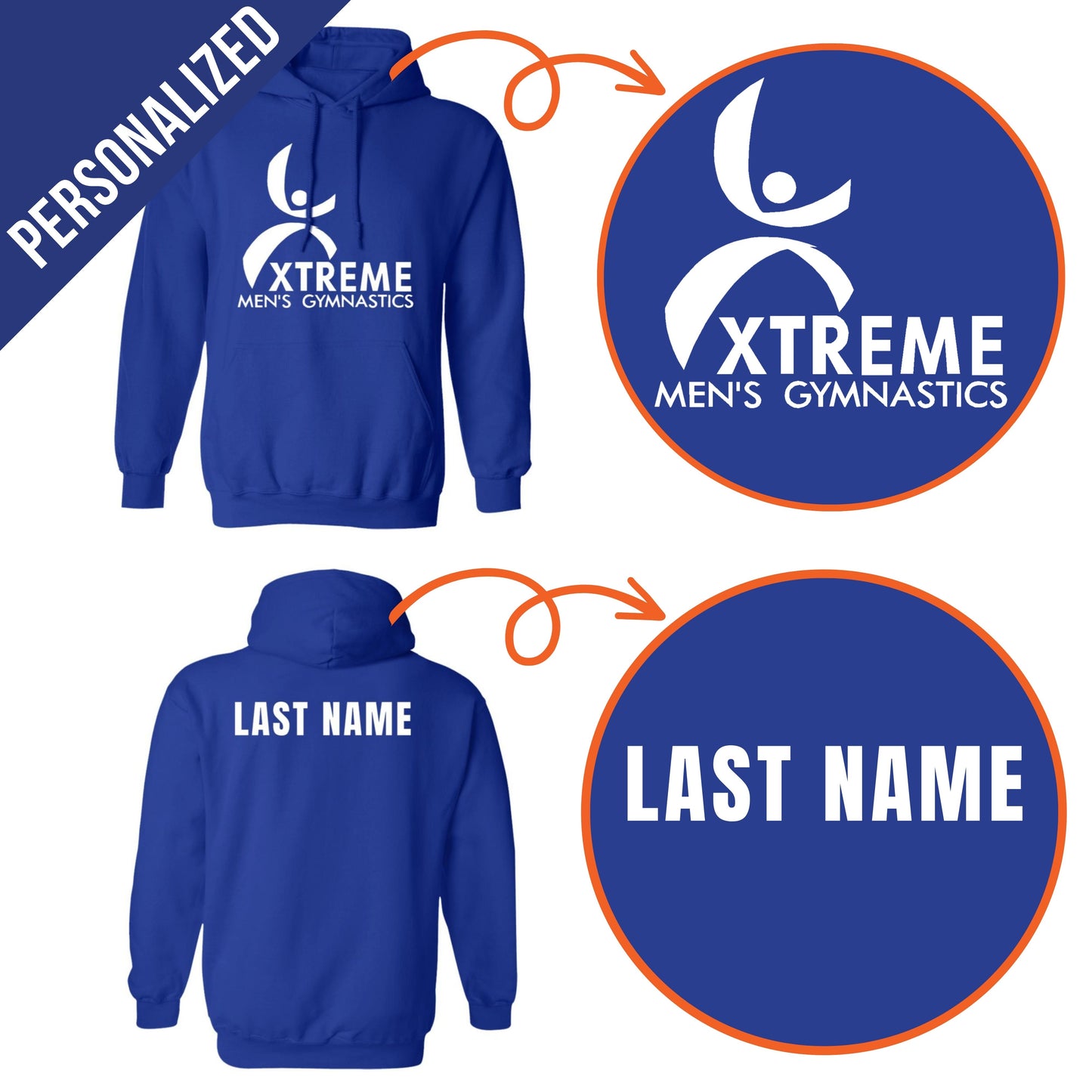 Personalized Xtreme Mens Gymnastics Sweatshirts