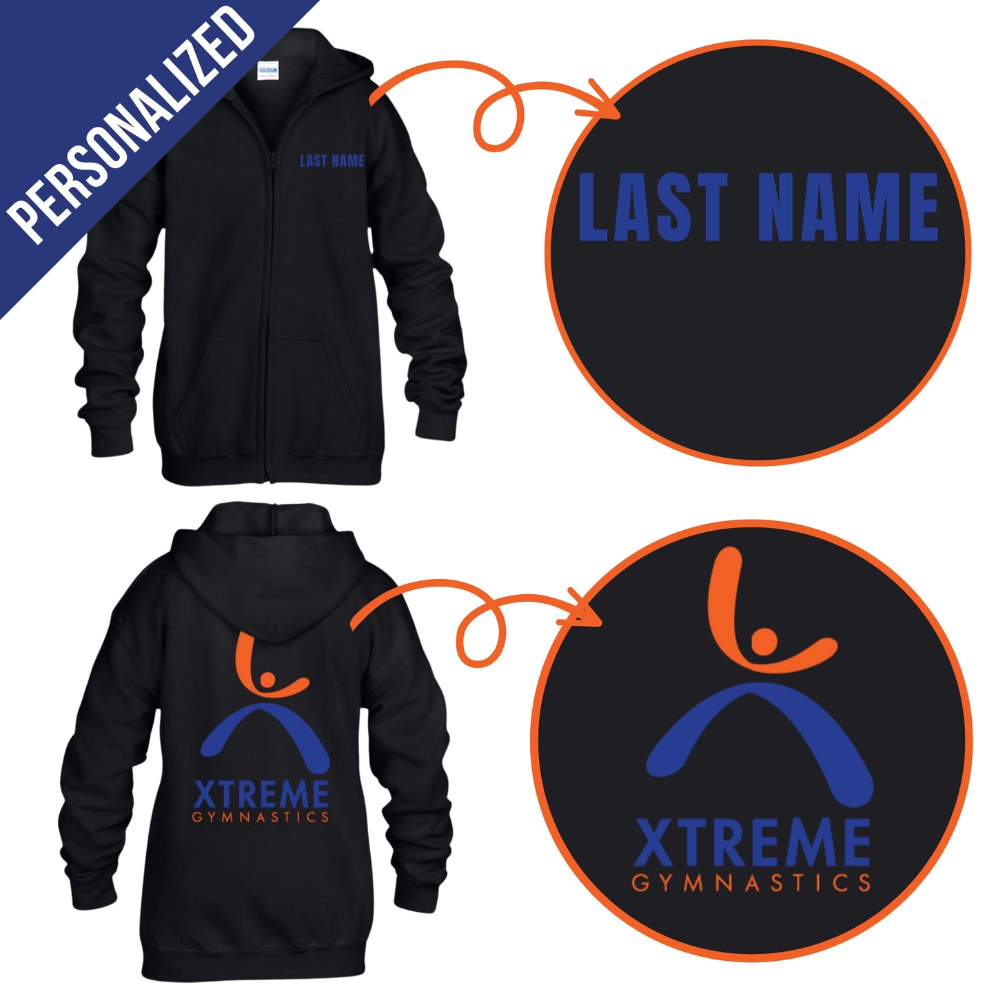 Personalized Xtreme Youth Zip-Up Hoodie