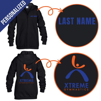 Personalized Xtreme Youth Zip-Up Hoodie