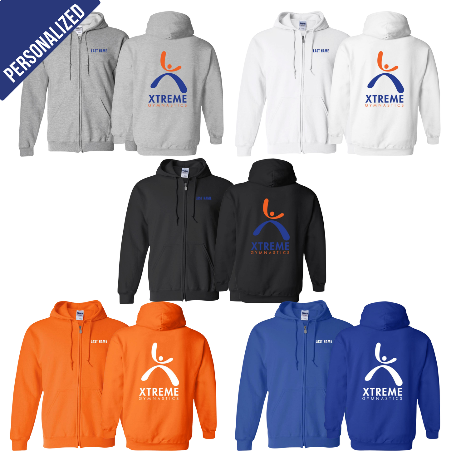 Personalized Xtreme Adult Zip Hoodies