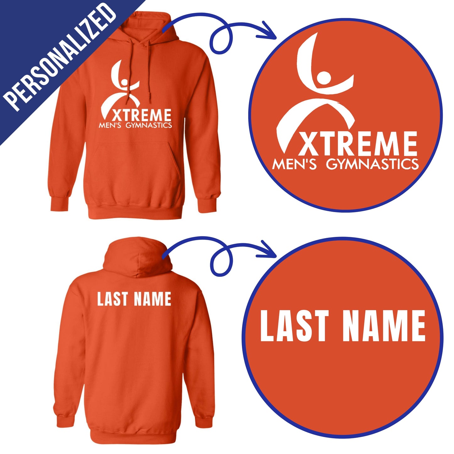 Personalized Xtreme Mens Gymnastics Sweatshirts