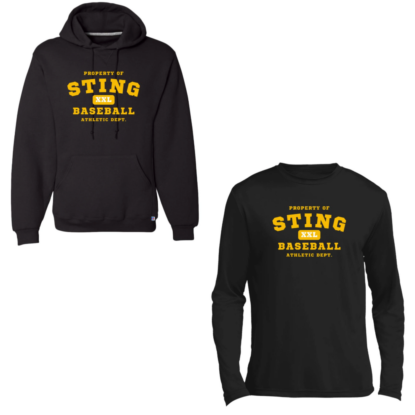 Sting Athletic Department- Adult Yellow Font