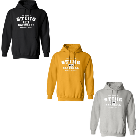 Sting Athletic Department- Adult White Font Hoodie