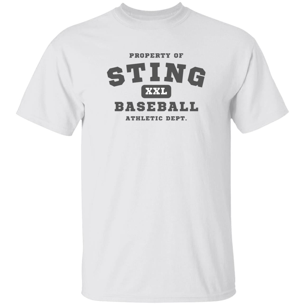 Sting Athletic Department- Adult Gray Font Utility T-Shirt