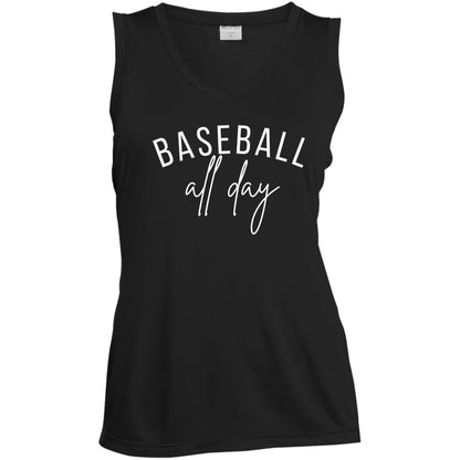 Baseball All Day- Womens V-Neck Tank